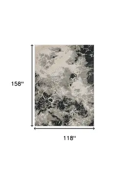 9' X 13'  Polyester Silver Area Rug