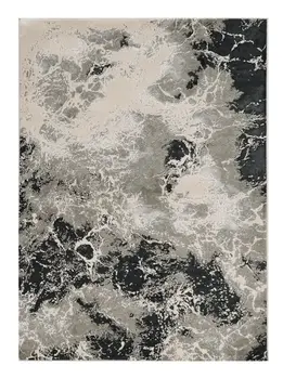 9' X 13'  Polyester Silver Area Rug