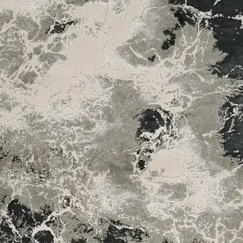 9' X 13'  Polyester Silver Area Rug