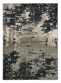 10' X 13' Silver And Charcoal Abstract Area Rug