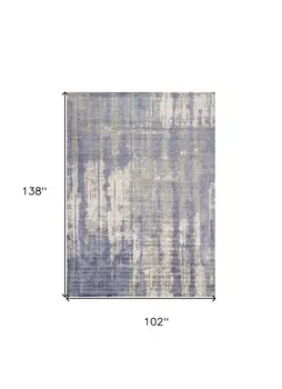 8' X 11' Blue and Gray Abstract Hand Loomed Area Rug