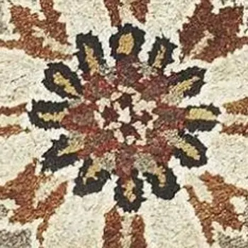 9' X 13' Gray Brown And Ivory New Zealand Lambs Wool Floral Hand Tufted Area Rug