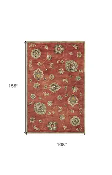 9' X 13' Sienna Orange Wool Handmade Area Rug