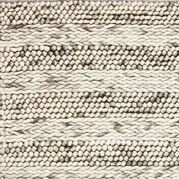 9' X 13' Grey Heather Hand Woven Knobby Stripes Indoor Area Rug
