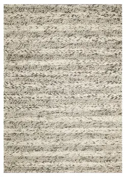 9' X 13' Grey Heather Hand Woven Knobby Stripes Indoor Area Rug