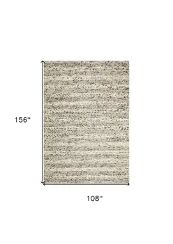 9' X 13' Grey Heather Hand Woven Knobby Stripes Indoor Area Rug