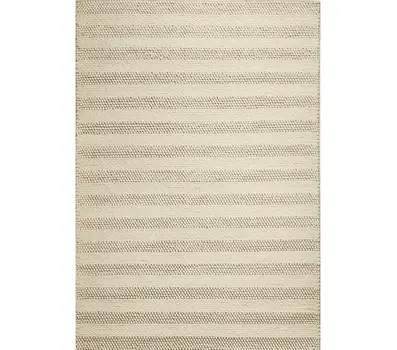 9' X 13' Wool White Area Rug
