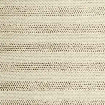 9' X 13' Wool White Area Rug