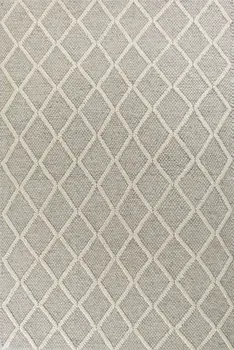9' X 13' Grey Hand Woven Diamond Pattern Indoor Area Rug