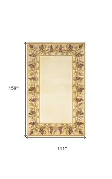 9' X 13' Ivory Wool Floral Hand Tufted Area Rug