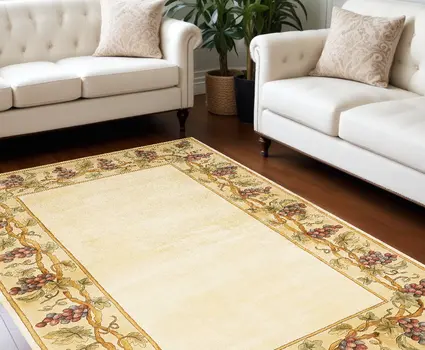 9' X 13' Ivory Wool Floral Hand Tufted Area Rug