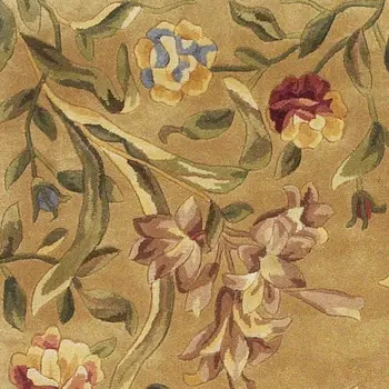 9' X 13' Golden Yellow Wool Floral Hand Tufted Area Rug