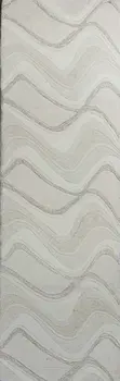 2' X 7' Ivory Abstract Waves Wool Runner Rug