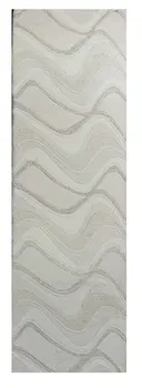 2' X 7' Ivory Abstract Waves Wool Runner Rug