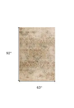 5' X 8' Champagne Vintage Area Rug