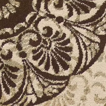 5' X 8' Sage Red And Black Floral Medallion Area Rug