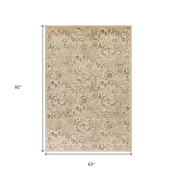 5' X 8' Ivory Vintage Area Rug