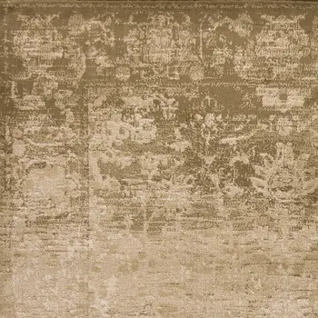 5' X 8' Beige And Tan Floral Distressed Area Rug