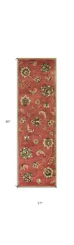 2' X 7' Sienna Floral Vines Wool Runner Rug