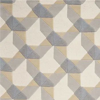 3' X 5' Gray And Ivory Wool Geometric Area Rug
