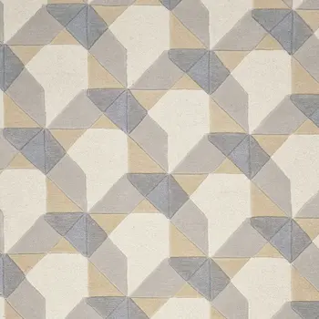 3' X 5' Gray And Ivory Wool Geometric Area Rug
