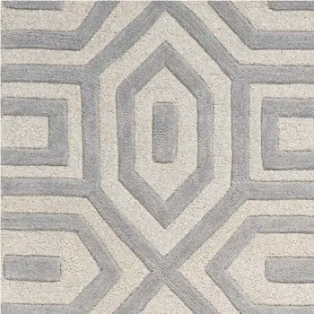 3' X 5' Gray And Tan Wool Geometric Hand Tufted Area Rug