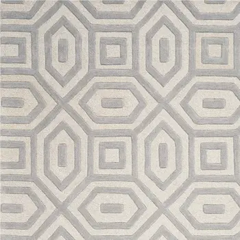 3' X 5' Gray And Tan Wool Geometric Hand Tufted Area Rug
