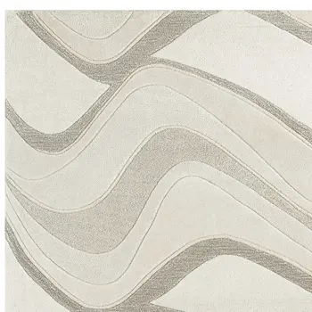 3' X 5' Ivory And Beige Wool Abstract Hand Tufted Area Rug