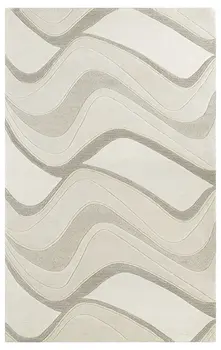 3' X 5' Ivory And Beige Wool Abstract Hand Tufted Area Rug