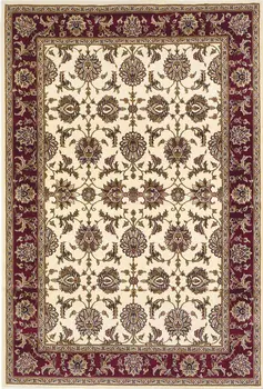 5' X 8' Ivory And Red Floral Area Rug