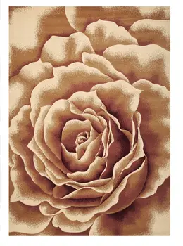 5' X 8' Ivory And Brown Floral Area Rug