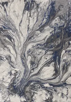 5' X 8' Blue And Gray Abstract Area Rug