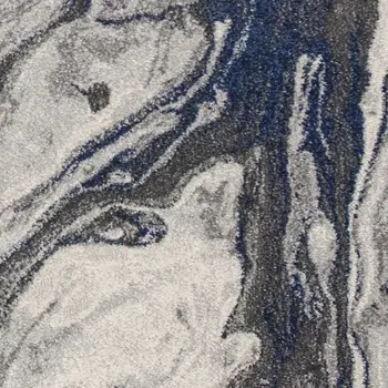 5' X 8' Blue And Gray Abstract Area Rug