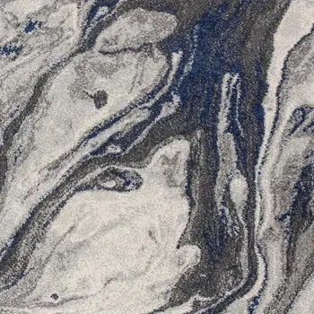 5' X 8' Blue And Gray Abstract Area Rug