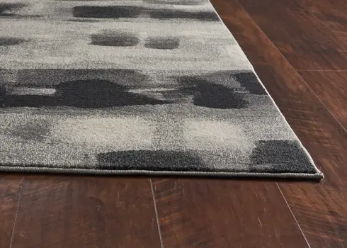 5' X 8' Gray And Black Abstract Area Rug