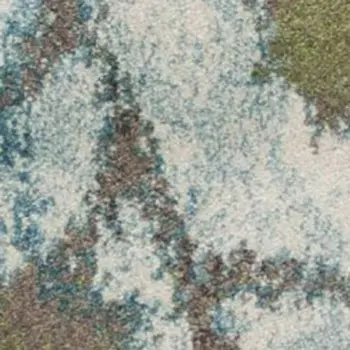 5' X 8' Teal Blue Green And White Floral Area Rug