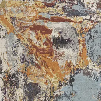8' Beige And Pale Beige Floral Distressed Round Rug