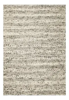3' X 5' Gray and Ivory Wool Handmade Area Rug