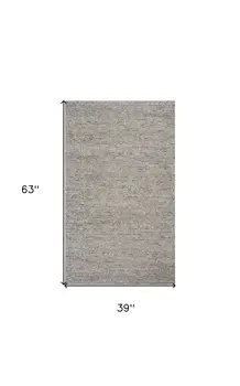 3' X 5' Natural Wool Handmade Area Rug