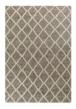 3' X 5' Dark Gray And Light Gray New Zealand Lambs Wool Diamond Hand Woven Area Rug