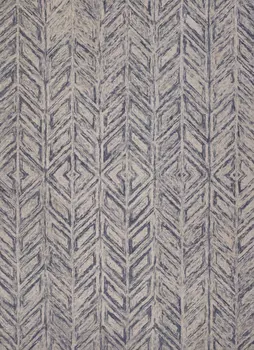 5' X 7' Blue And Beige Wool Abstract Hand Tufted Area Rug