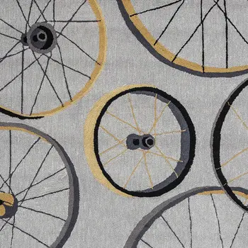 5' X 8' Gray Black And Yellow Abstract Geometric Hand Hooked Area Rug
