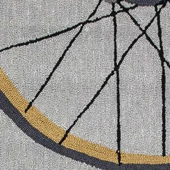 5' X 8' Gray Black And Yellow Abstract Geometric Hand Hooked Area Rug