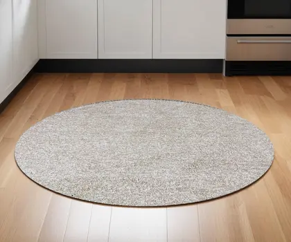 6' Ivory Round Hand Woven Area Rug