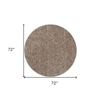 6' Beige Hand Woven Round Rug
