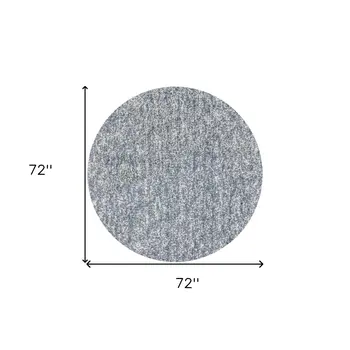 6' Slate Blue And Ivory Hand Woven Round Rug