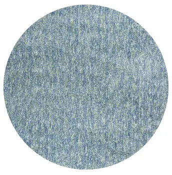 6' Blue And White Hand Woven Round Rug