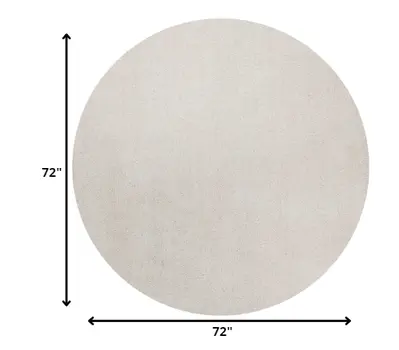 6' Ivory Round Indoor Shag Rug
