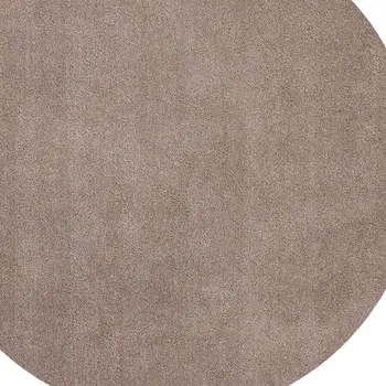 6' Beige Shag Hand Woven Round Rug