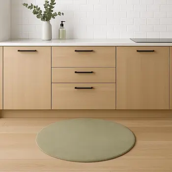 6' Sage Green Round Hand Woven Area Rug